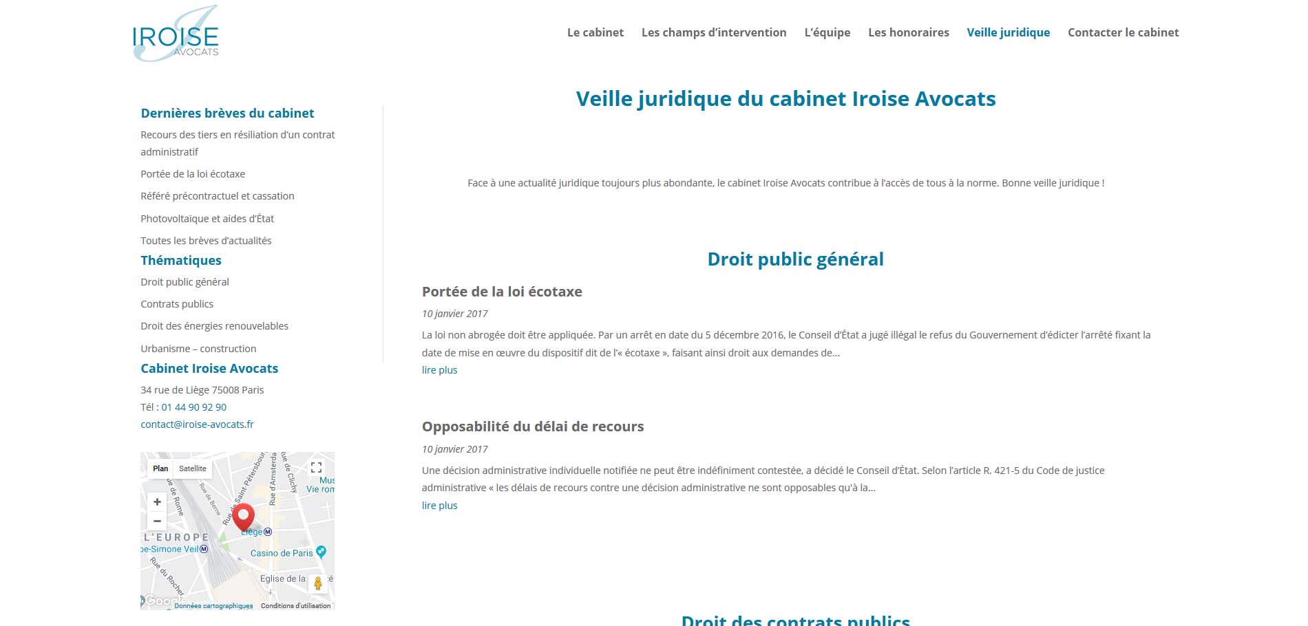 Page veille juridique-Site internet vitrine-Cabinet Iroise Avocats-julienbarbat-communication digitale-creation site internet-referencement