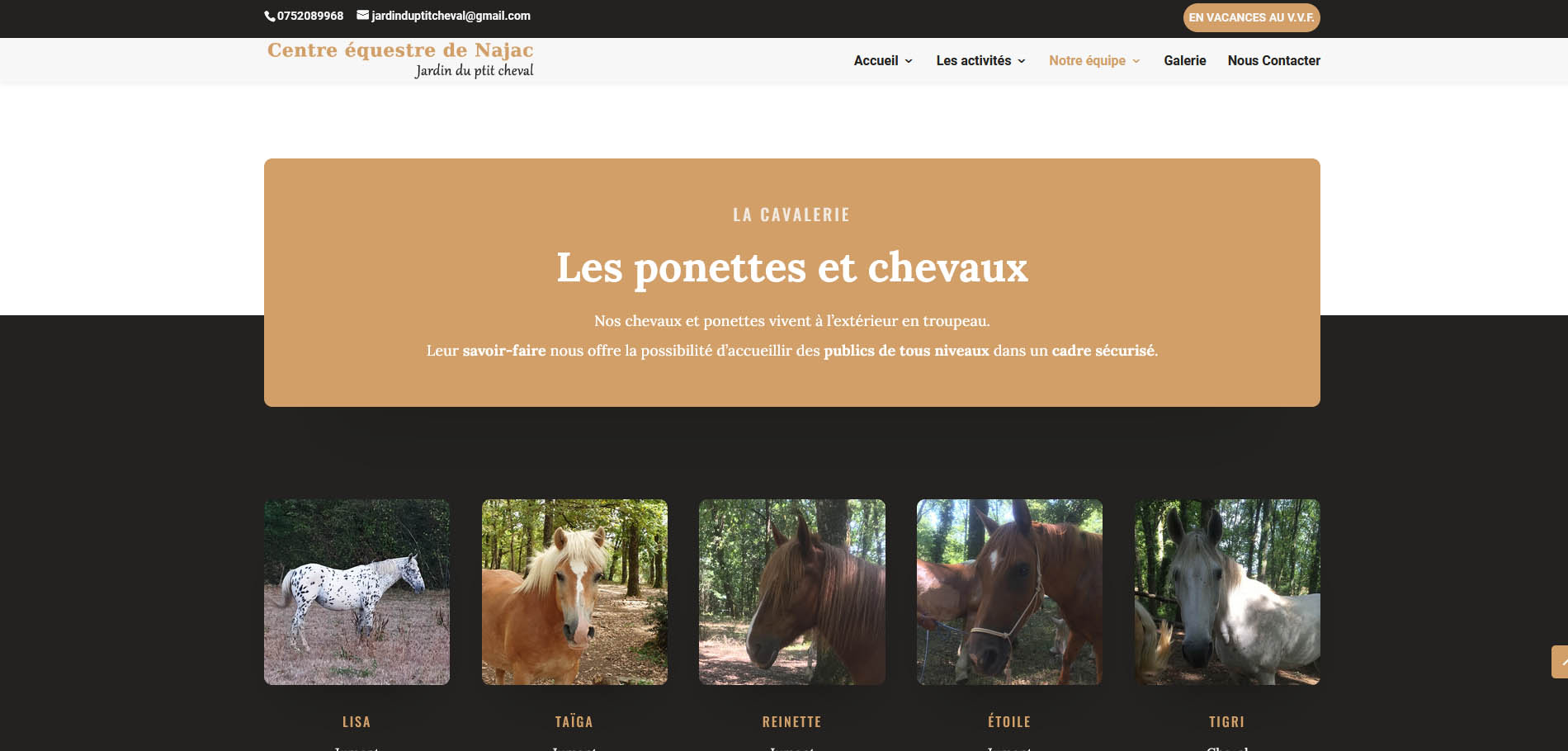 Page équipe-cavalerie-Site-internet-vitrine-Centre équestre-Najac-Julien Barbat