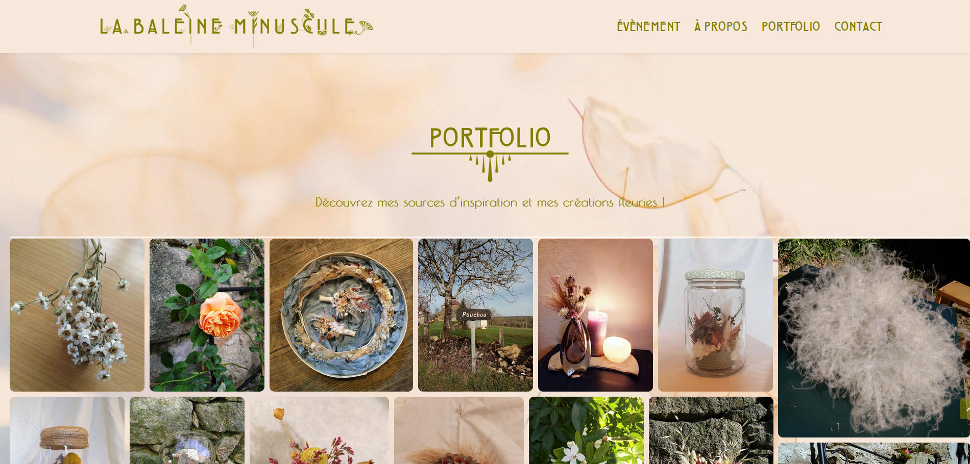 Portfolio-Site-internet-La Baleine Minuscule-Artisane fleuriste-Julien Barbat-communication digitale