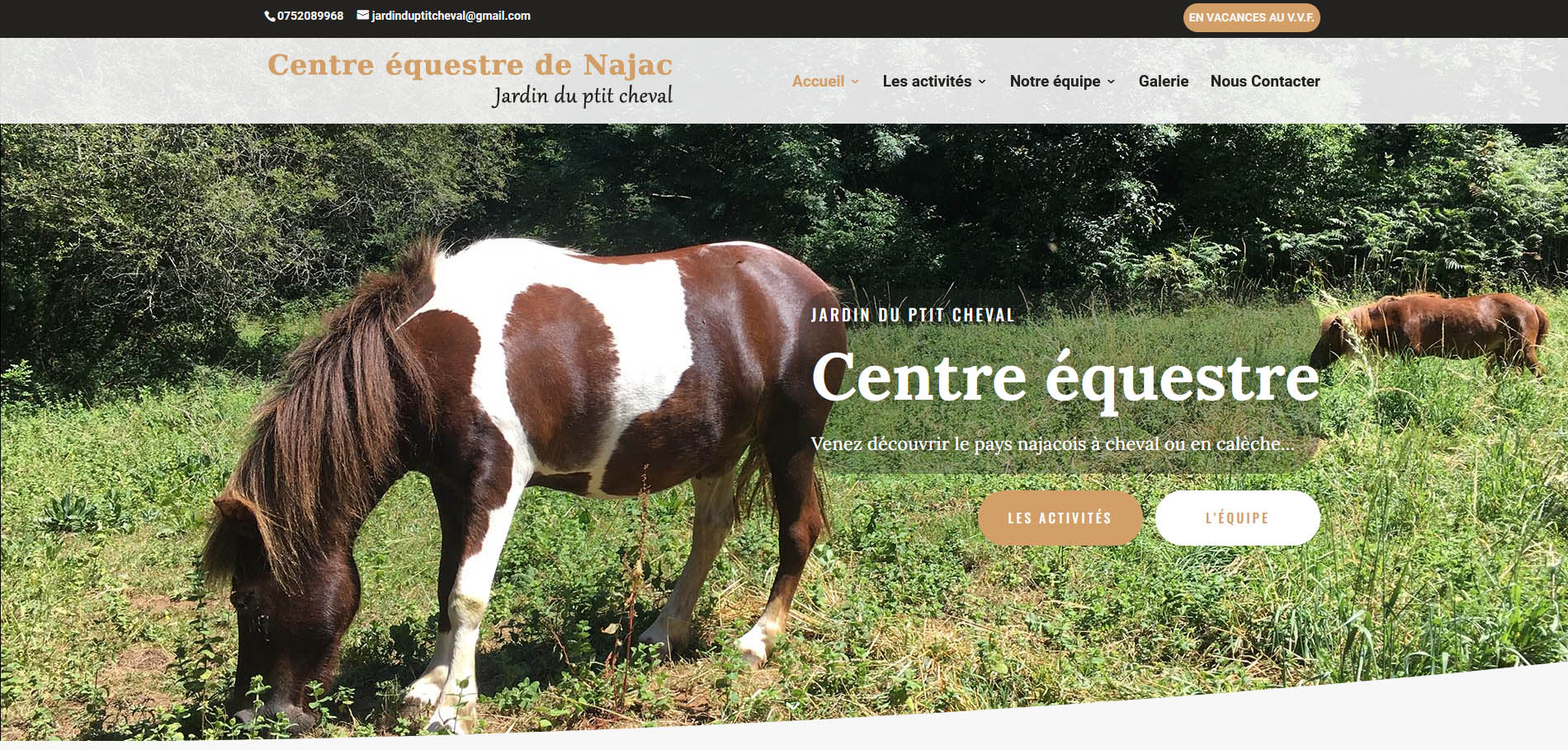 Site-internet-vitrine-Centre équestre-Najac-Julien Barbat