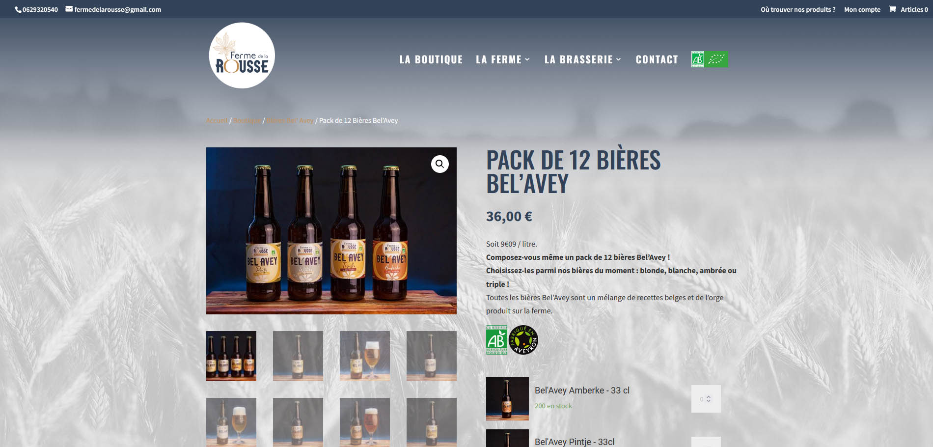 Pack 12 bières bios BelAvey-Site-internet-ecommerce-Ferme de la Rousse-Brasserie BelAvey-Aveyron-julienbarbatcom-communication digitale