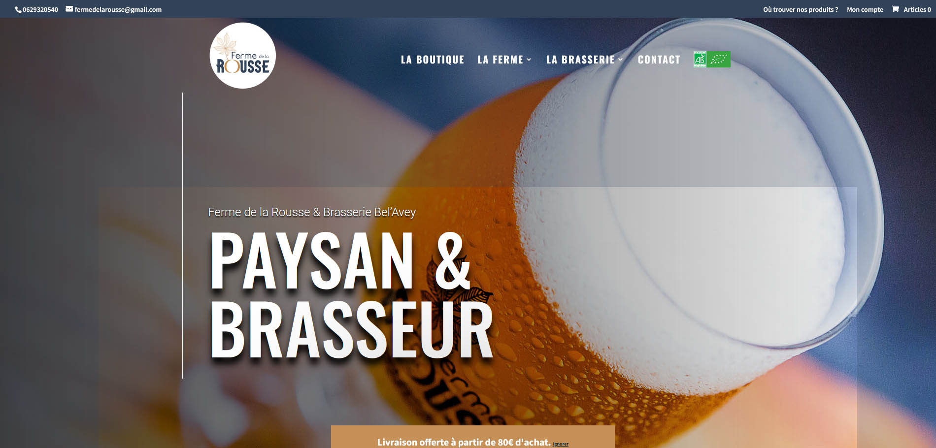 Page Accueil-Site-internet-ecommerce-Ferme de la Rousse-Brasserie BelAvey-Aveyron-julienbarbatcom-communication digitale