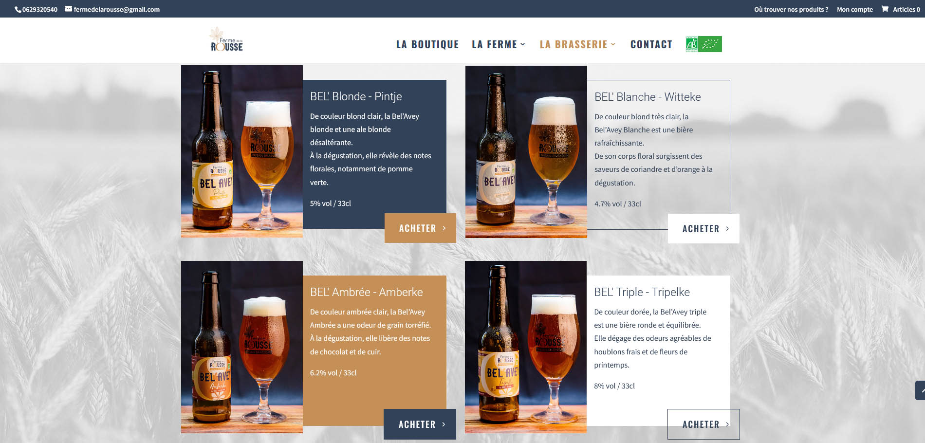 Page Brasserie-les bieres BelAvey-Site-internet-ecommerce-Ferme de la Rousse-Brasserie BelAvey-Aveyron-julienbarbatcom-communication digitale